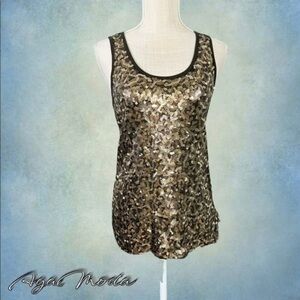 Michael Michael Kors Sequined Tank Top in Army Green